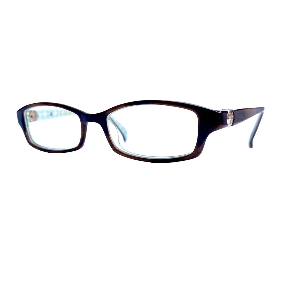 Kate Spade NY Brown Rectangular W Teal Inside Glasses Elisabeth 0JDJ 49 16 130
